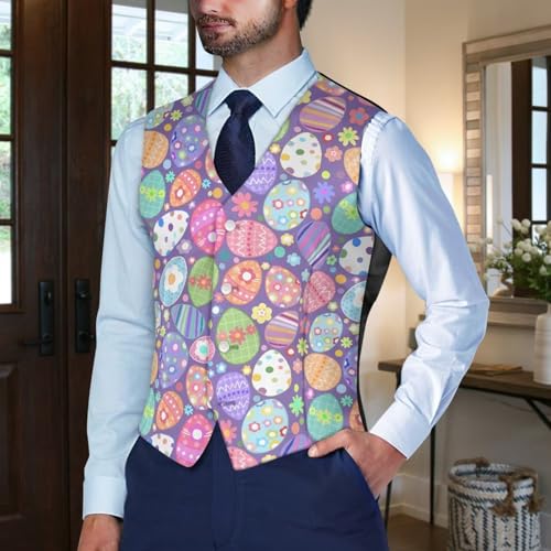 Formal Suit Vest for Men Slim Fit Casual V Neck 4 Button Business Dress Waistcoat Lightweight Vest Jacket S-4XL2