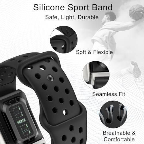 Image of omee Silicone Sport Band Compatible with Whoop 5.0 Band Strap Men Women, Breathable Sport Adjustable Waterproof Replacement Wristbands Straps for Whoop 5.0 Silicone Bands