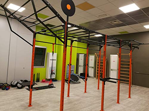 Rig/Gabbia Struttura Autoportante Fitness Barre per trazioni Squat (2 Moduli/Misure:240cm(120+120) x180cm)