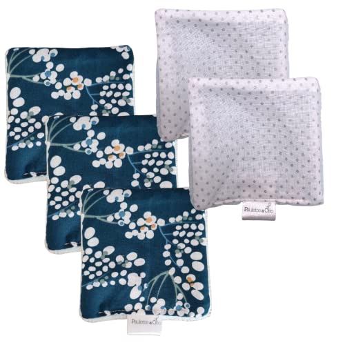 Paulette & Cléo - X5 Almohadillas Desmaquillantes Lavables | Toallitas Desmaquillantes Reutilizables | Algodones Desmaquillantes 10 x 10 CM | Discos Reutilizables | Hecho a mano | Tela de Bambú Rosado