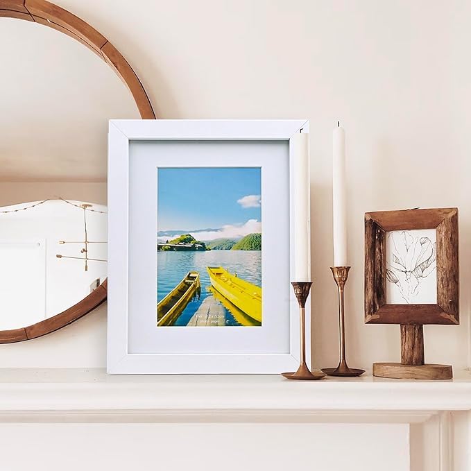 Image of A4 Size Photo Frames - Wall & Tabletop Display, Lightweight Black Frame Khali Frame /A4 Size, 9X12inches (4, White)