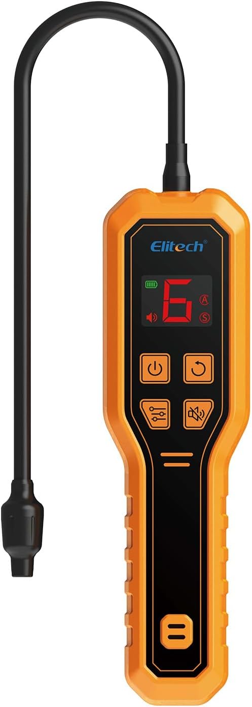 Elitech Refrigerant Leak Detector, Freon Leak Detector, Freon Sniffer Automotive Halogen Gas Leak Detector for R134A R410A R1234YF R600a R290 CFCs HCFCs HFCs HCs HFOs, ELD-210