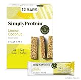 SimplyProtein Low Carb Protein Bar, Pack of 12, Lemon Coconut, Plant Based High Protein, Low Sugar P