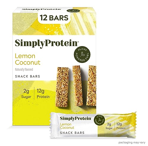 Simplyprotein Low Carb Protein Bar, Pack Of 12, Lemon Coconut, Plant Based High Protein, Low Sugar Protein Bars, Dairy Free #TOP8
