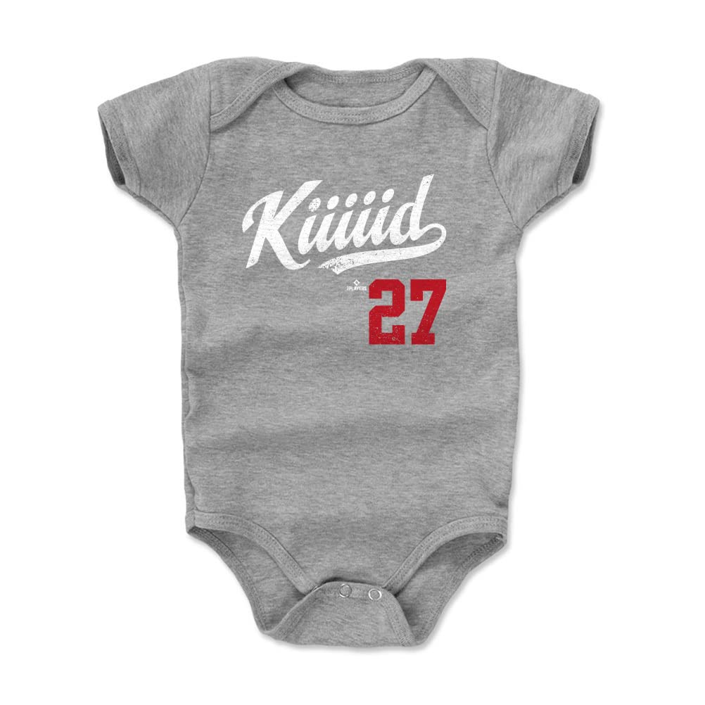 500 LEVEL Mike Trout Baby Infant One Piece Bodysuit (12-18 Months, Heather Gray) - Mike Trout Kiiiiid Players Weekend R WHT