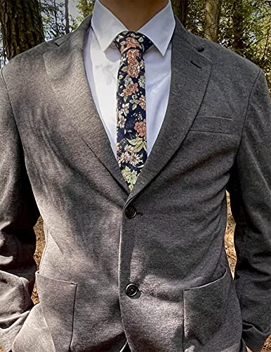 Image of Kebocis Mens Skinny Cotton Floral Tie for Men