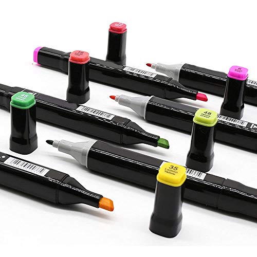 Image of EMNDR 120 Color Dual Tip Art Markers Set Chisel Sketch Marker for Adult Coloring Calligraphy and Illustration Markers Drawing Pen for Kids Colour Pens (120 Pcs)