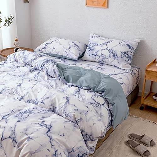 Housse de couette douce bleu king size pour simplifier le lit avec sa fermeture éclair