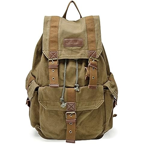 Gootium Vintage Canvas Backpack for Travel Cover