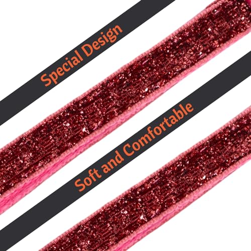 Image of Emily Pets Glitter Velvet Breakaway Cat Collar with Bell | Soft Nylon Safety Collar for Cats | Mixed Colors (1 Piece)