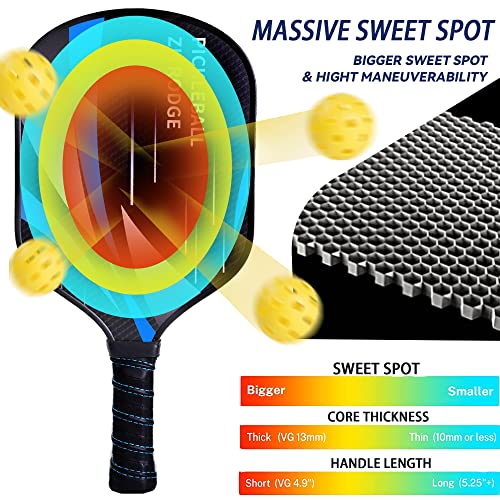 Pickleball Paddles Set, Lightweight Pickleball Rackets Fiberglass