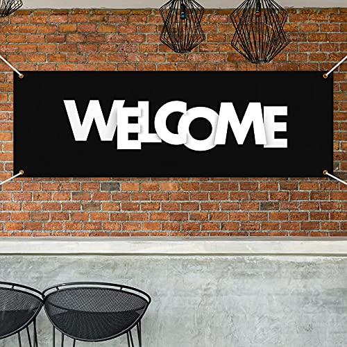 Image of Zonon Large Blank Banners And Signs Polyester Oxford Cloth Sublimation Banner To Decorate With Hanging Rope For Indoor Wall Outdoor Easy Hang Diy Signs For Business Office(Black,2 x 6 Feet)