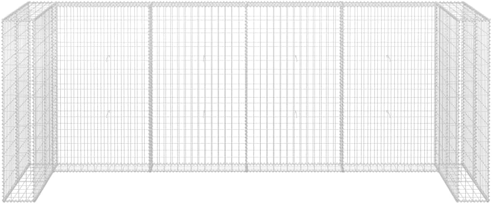 Gabion Wall for Garbage Bins Galvanized Steel Mesh Basket 126"x39.4"x47.2" Outdoor Trash Can Enclosure Easy Assembly Wheelie Bin Storage Backyard Waste Container Enclosure
