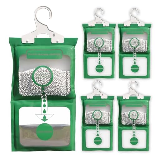 Pack x 5 Bolsas Antihumedad Armarios - Absorbe Humedad Efectivo para Trastero y Garajes - Alta Absorción - Deshumidificador Armario para Colgar, Ideal para Eliminar Humedad, Prevenir Moho y Olores