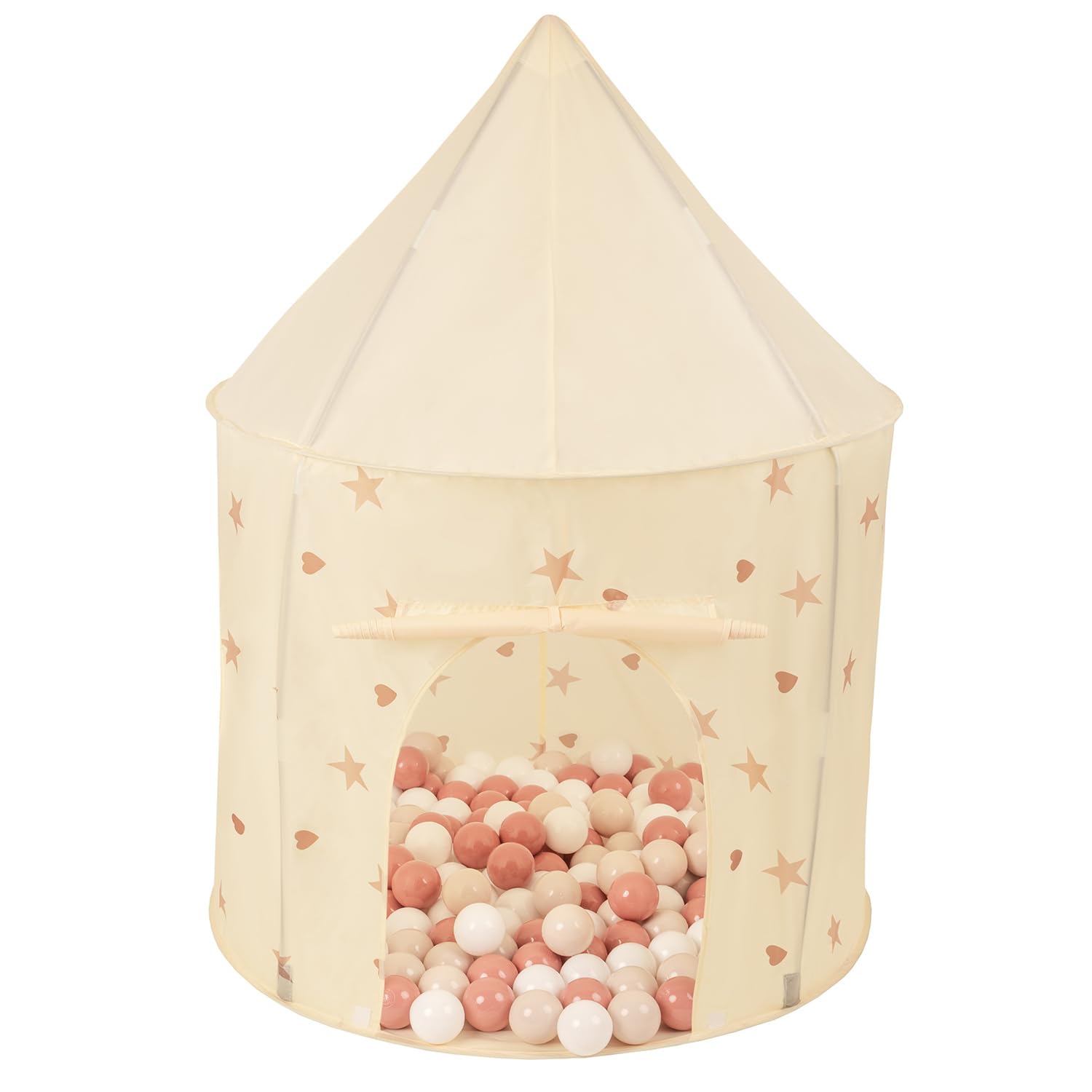Selonis Play Tent For Kids Pavilion Playhouse Children Play Tent 100X130cm/400 Balls For Babies And Toddlers Pop Up Play For Indoor And Outdoor, Light Beige: Pastel Beige/Salmon Pink/White
