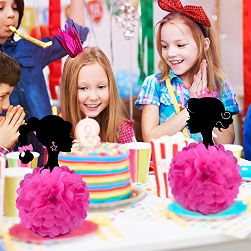 6 Pcs Centerpieces For Girl Princess Theme Decoration Girl Princess Birthday Party Supplies Pink Table Centerpieces Paper Flowers For Paris Princess Theme Party Supplies #TOP6