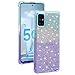 Produktbild Miagon Weich Gradient Hülle für Samsung Galaxy M31S,Schlank Stoßfest 2 im 1 Flexibel Handyhülle Stoßstange Schutzhülle Glitzer Cover Mädchen Frauen,Blau Lila
