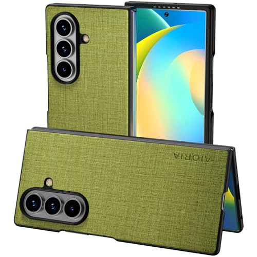 Aioria ݊ P[X for Samsung Galaxy Z Fold 7 Fold7 5G np^[U[ɕی쏃FX}zP[X (Green, Z Fold 7)