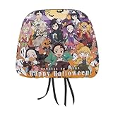 鬼滅の刃 ヘッドレストカバー 車 シートカバー 車 ヘッドレスト保護ケース シート カバー ヘッドレストの装飾 取付簡単 汎用品 旅行 運転 トラベルカー用品