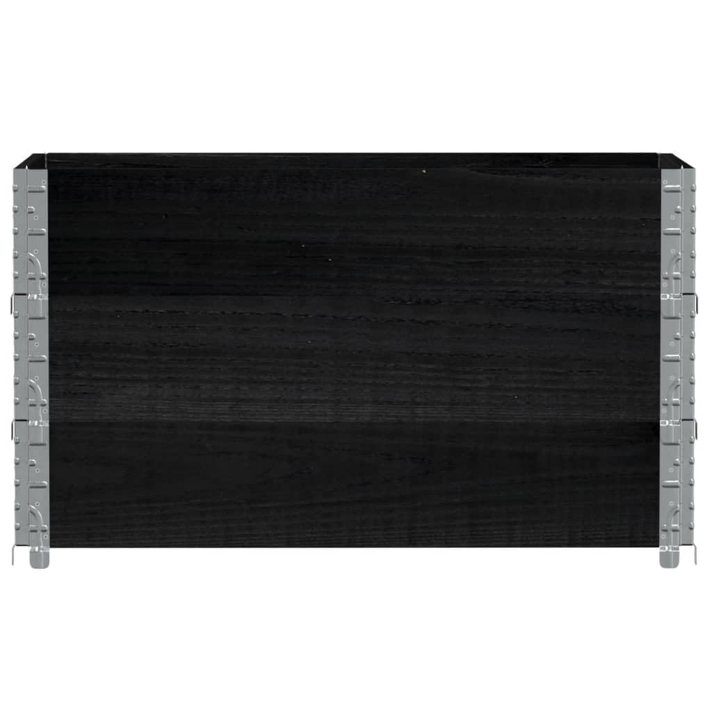 Czarna donica ogrodowa 100 x 50 cm z litego drewna, skrzynka na rośliny zewnętrzne, pionowy ogród na balkon i do ogrodu, podwyższony, mini ogród na sadzonki, pionowy ogród od