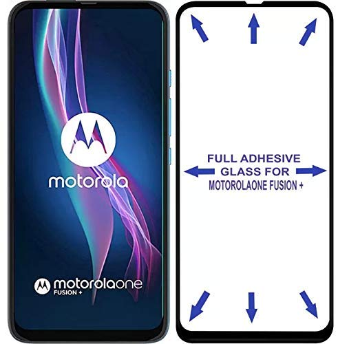Image of Screen Protector for Motorola Moto One Fusion Plus Tempered Glass Edge-to-Edge 6D Screen Guard With Installation Kit-(Black)