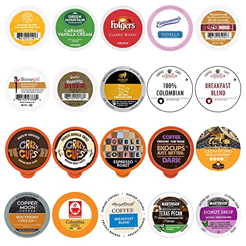 Perfect Sampler Coffee Pods Variety Pack, Including Flavored Coffee Pods, Dark Roast, Medium Roast Coffee Pods, Single Serve Coffee for Keurig K Cups Machines, Perfect Coffee Gift Set, 20 Count