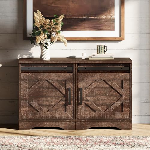 Image of WAMPAT 24.3-inch Tall Farmhouse End Table Set of 2