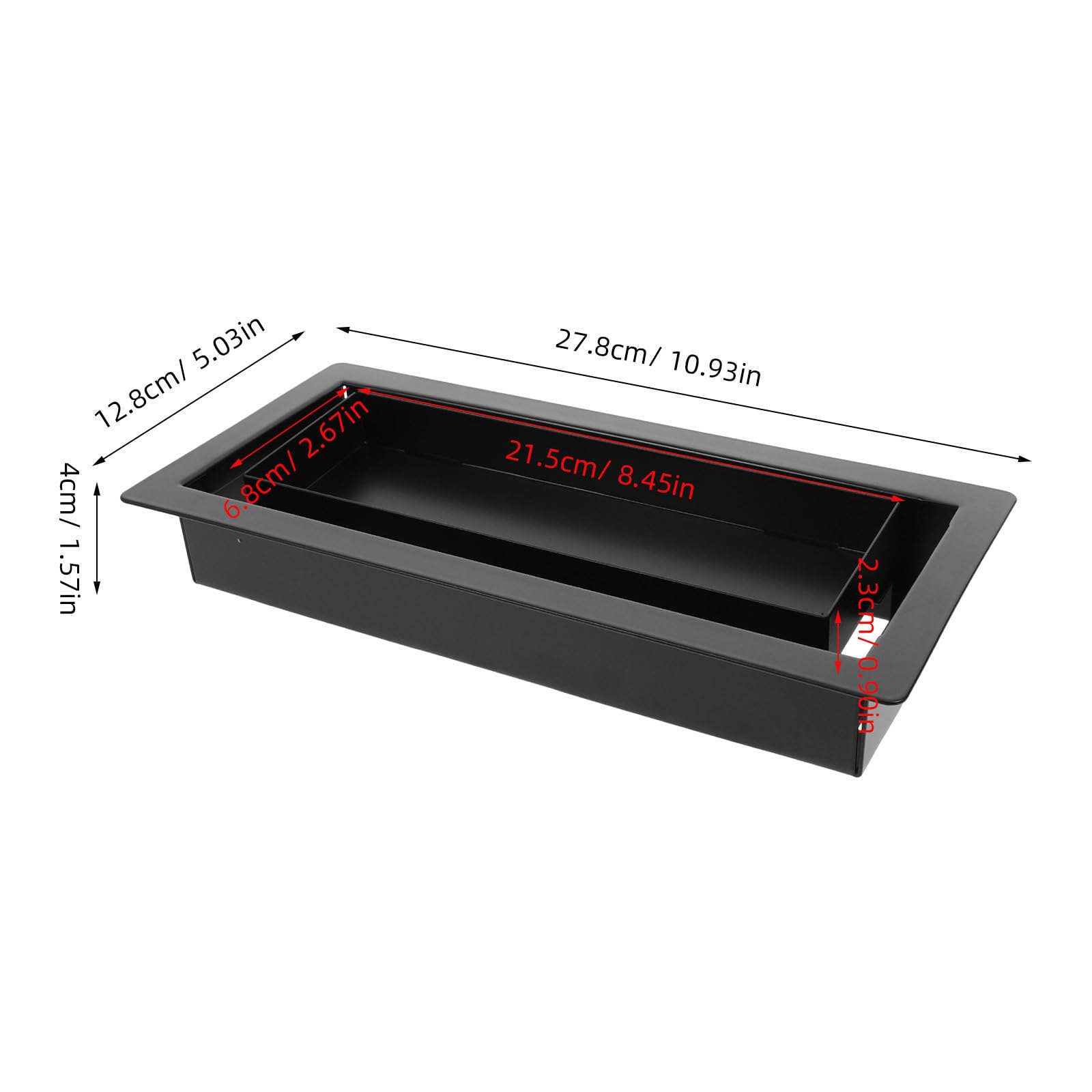 Registre Métallique 4x10 Noir Mat à Encastrer pour Sols