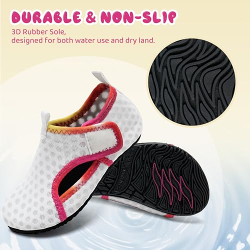 Image of WateLves Kids Water Shoes Toddler Girls Boys Barefoot Non-Slip Quick Dry Aqua Socks for Beach Swim Walking