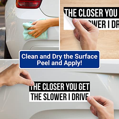 Higly Visible, Long-Lasting Vinyl Anti-Tailgating Bumper Stickers. Hilarious 2 Pack 3X9 In Funny Driving Decals. Strong Adhesive. Stick Joke Driver Labels On Cars, Trucks, Minivans And Other Vehicles #TOP7
