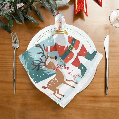 Servilletas de tela navideñas multicolor pack 6 20x20 in miniatura 3