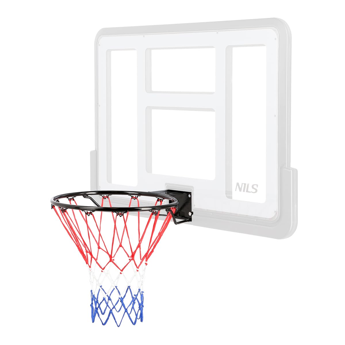Cerchio Anello Basket regolamentare Nils, canestro Basket regolamentare in Acciaio Verniciato Completo di Retina