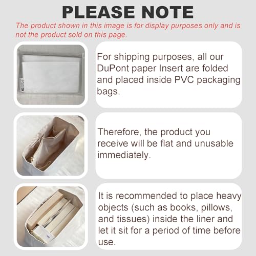 OAikor Purse Organizer Insert Compatible with Coach Brooklyn Shoulder Bag 28,Upgraded Lightweight Water-Resistant Dupontpaper Bag inner Shaper for Luxury Hobo Bags(28, White-Wine Red) - Image 7