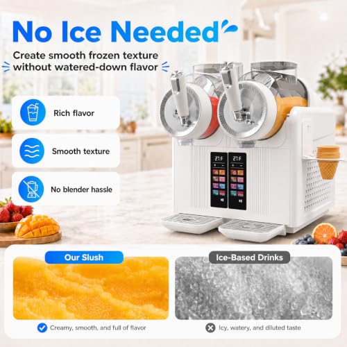 Image of SYINTAO Dual Tank Slushie Machine for home,135oz Soft Serve Ice Cream Maker