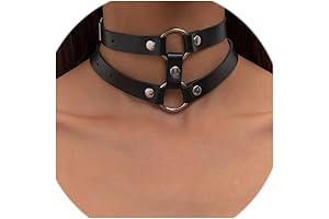 Leather Choker with Sleek Rivet Details