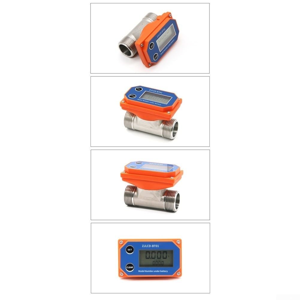 Caudalímetro digital DN25 G1 con pantalla LCD, rango de medición de 20-280 L/MIN para agua y líquidos, caudalímetro industrial de hasta 20 bar
