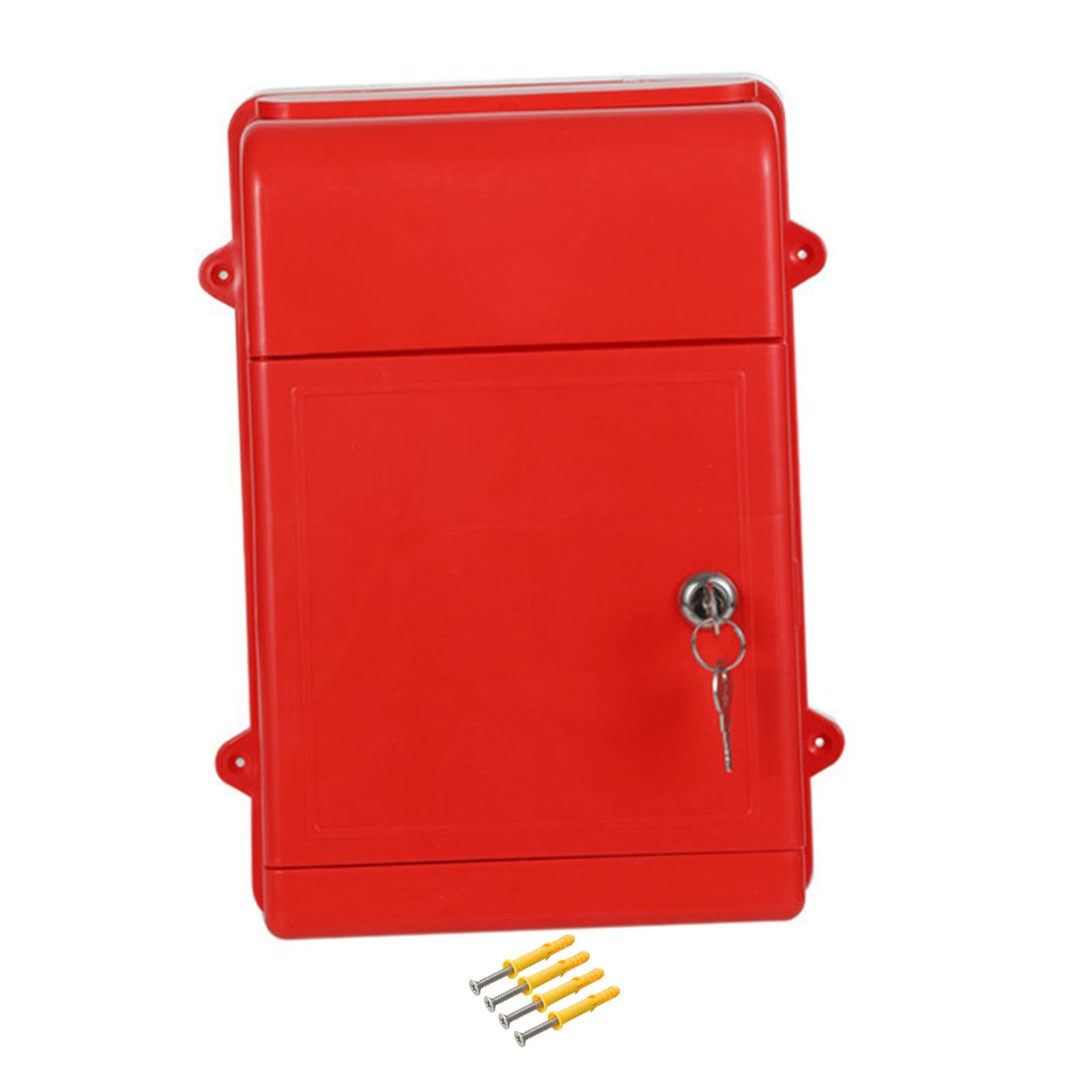 wall mounted mailbox hanging post box collection box door house key drop box red