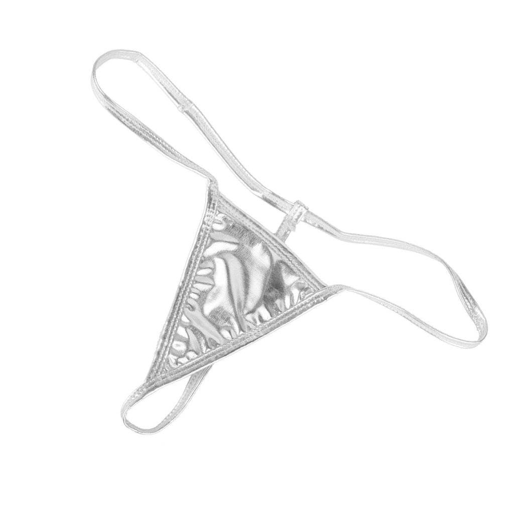snappsy Women V-String Briefs Panties Thongs Lingerie Underwear Silver-picture-11