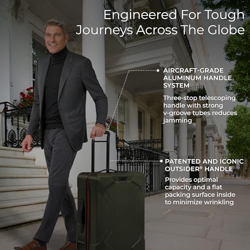 Image of Briggs & Riley 27 inch Medium Spinner - Checked Luggage for Travel, Suitcases with Wheels, Hardside Rolling Bag for Men & Women, Self-Repairing Zipper - Torq Collection, Hunter Green