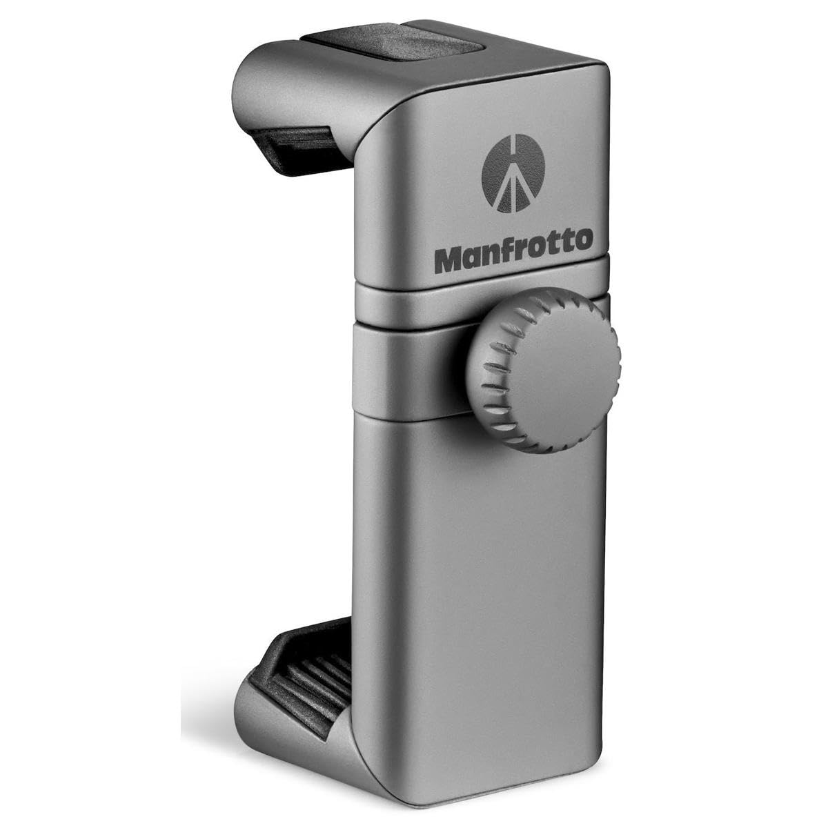 Manfrotto Twist Grip - Soporte universal para smartphone, Premium, gris/plateado mate