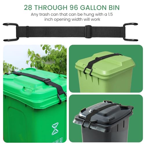 QUFA Trash Can Lid Lock Strap for Raccoons & Animals, 28-96 Gallon, 1 Pack by QUFA - Image 6