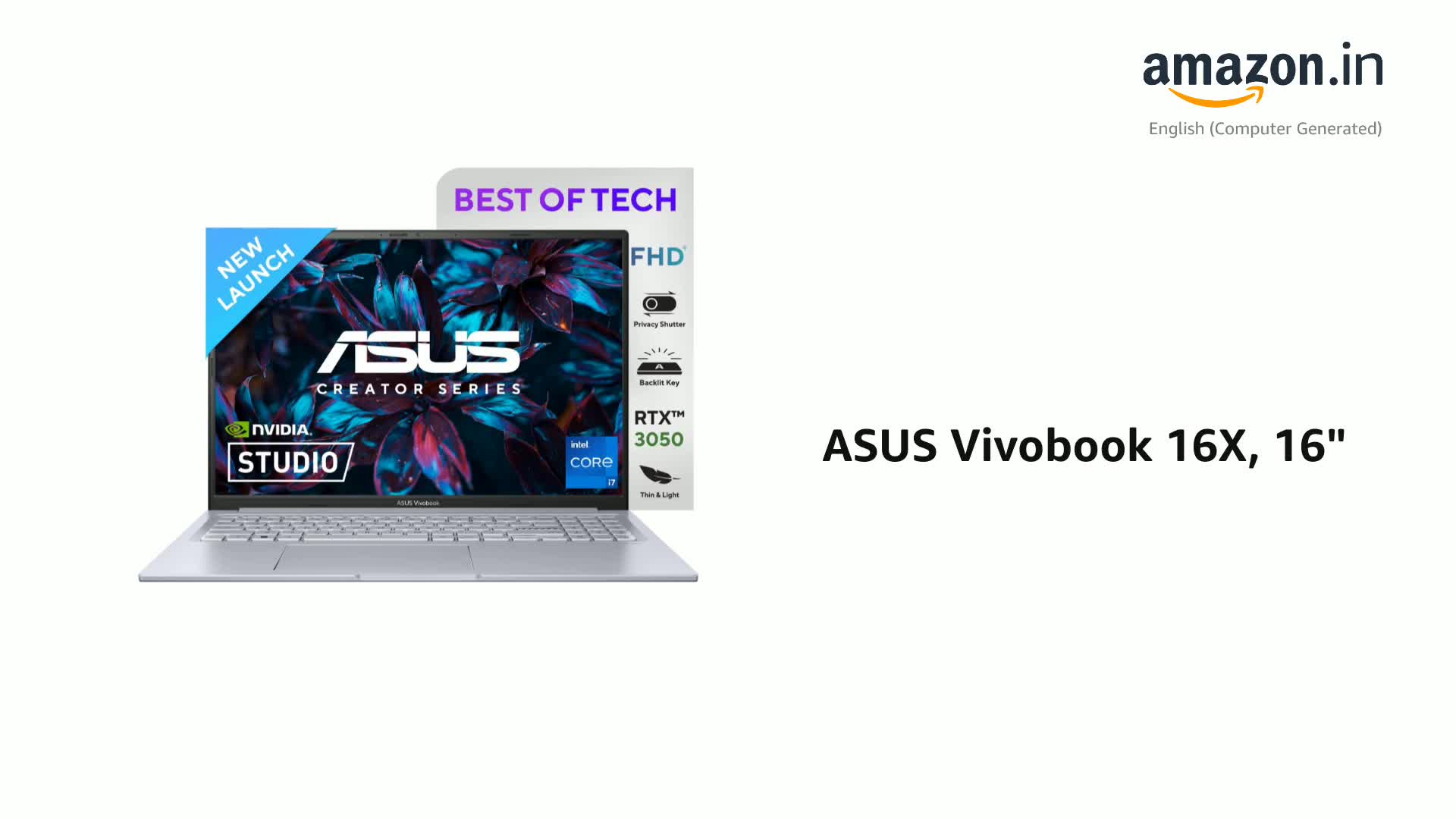 ASUS Vivobook 16X 12th Gen,Intel Core i7-12700H Fingerprint