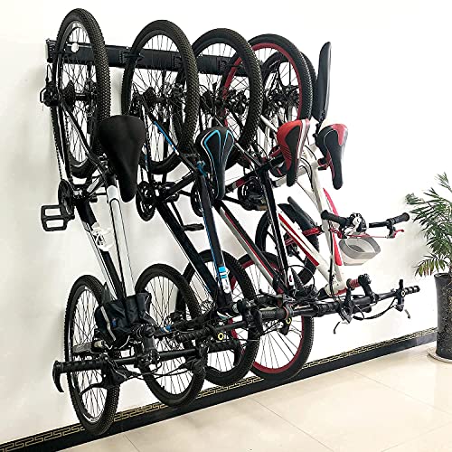 MARVOWARE Bike Storage Hanging Rack, 6 Bicycles Hooks System for Garage Wall Mount Parking Vertical Hangers, Adjustable Heavy Duty Tools Organizer Holds Up to 380LBS