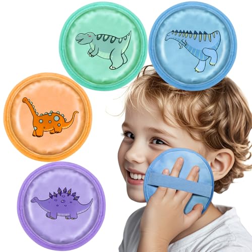 Image of AiricePac Large Boo Boo Ice Packs for Kids, Kids Ice Packs for Injuries Reusable Kids Pain Relief, Fever, Bumps & Bruises, Baby Ice Pack with 4 Hot Cold Gel Packs Reusable, Blue