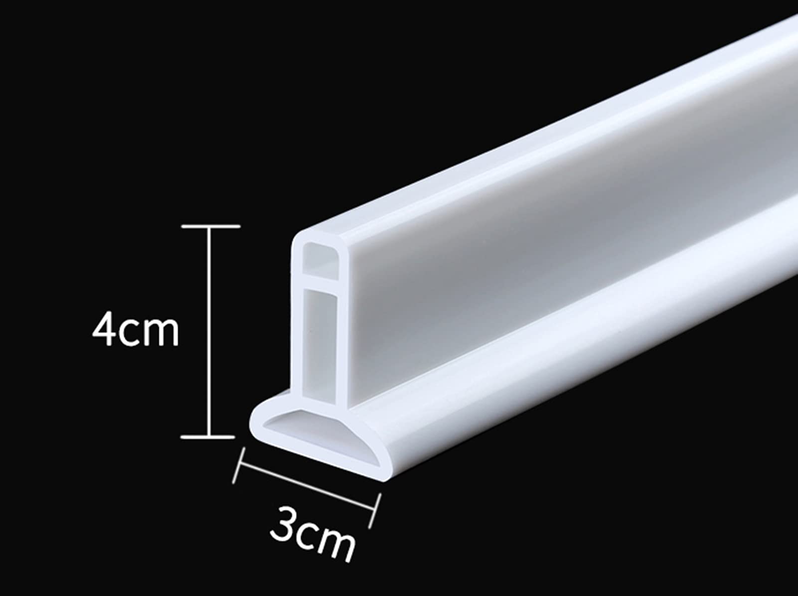 Barrera de Agua de Silicona Umbral de Ducha para Separación Húmeda y Seca,Tira Impermeable de Silicona/Sistema de fijación de Parada de Agua,Evita el desbordamiento del Agua,Negro,300cm/118in