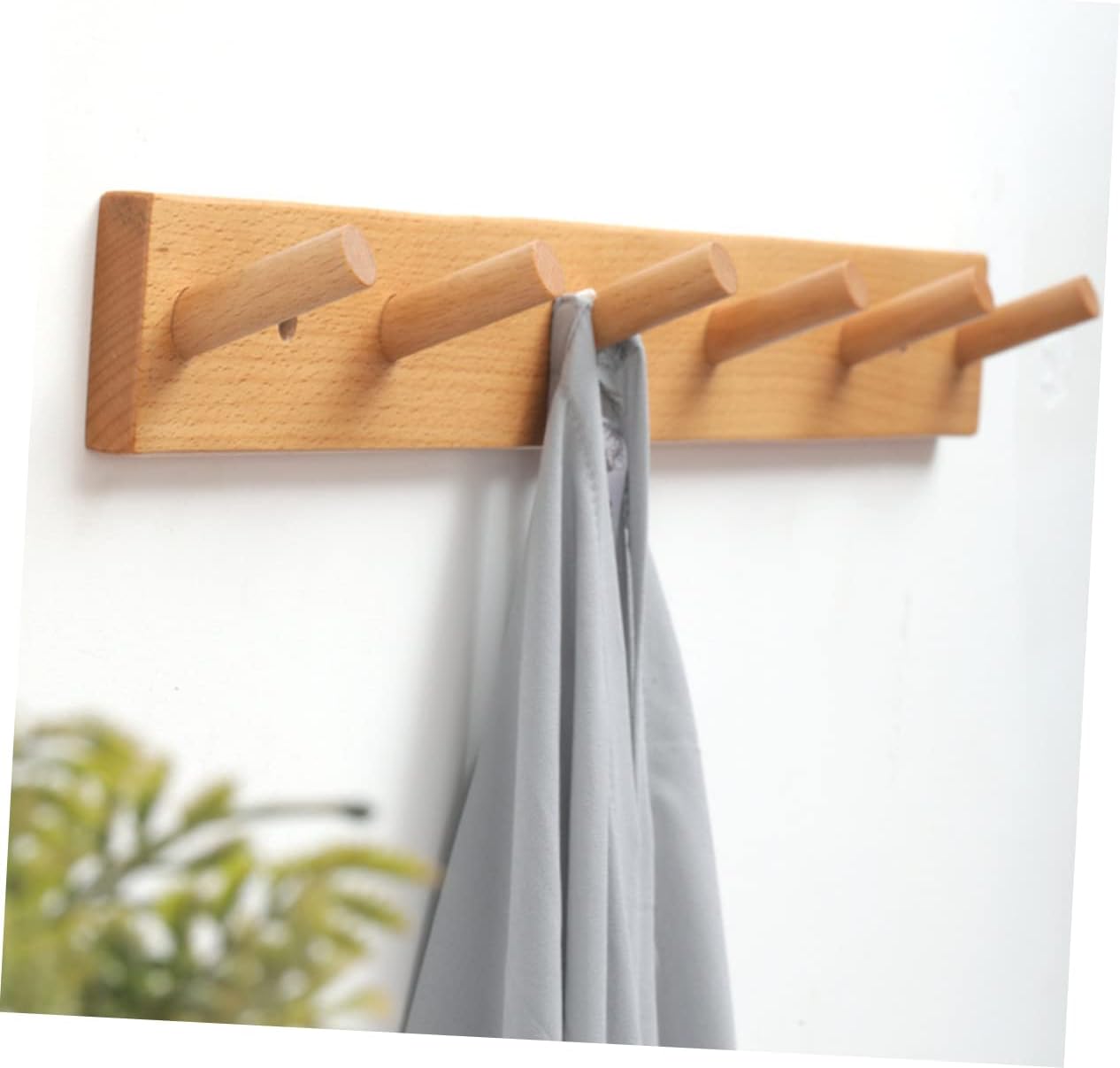 Wooden Hook Rack En Pegs Wall Coat Hanger 6-peg Wood Hat Rack Home Decor