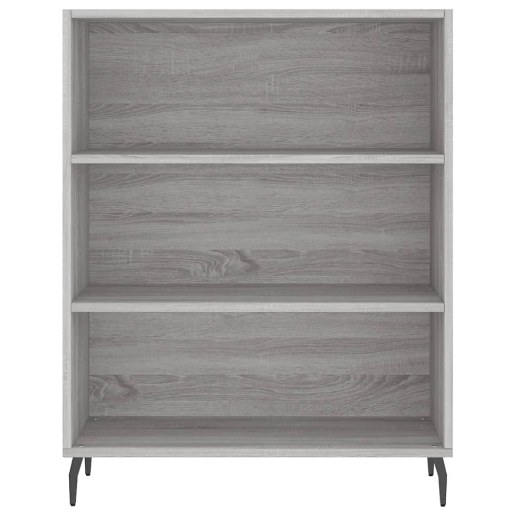 Wysoki kredens Sonoma szara sklejka wysoki kredens z metalowymi drzwiami i nogami do organizacji domu 69,5 x 34 x 180 cm