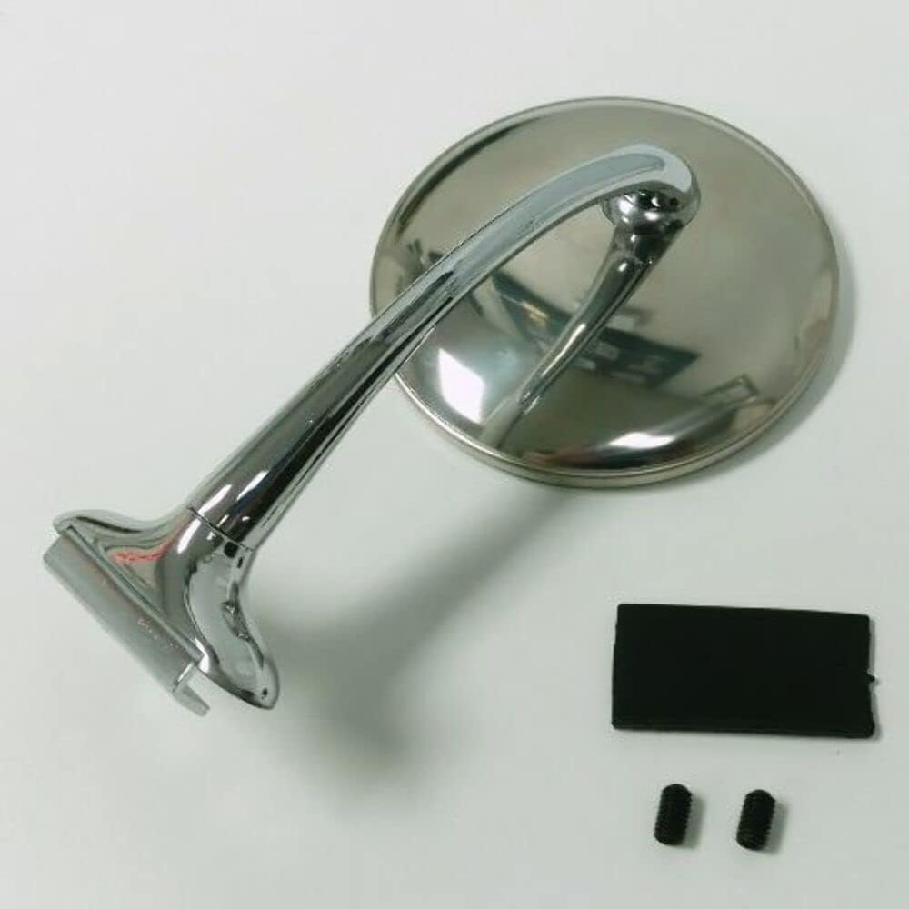 Rat Rod 4" Stainless Straight Arm Peep Mirror, Each - Fits GM & Ford