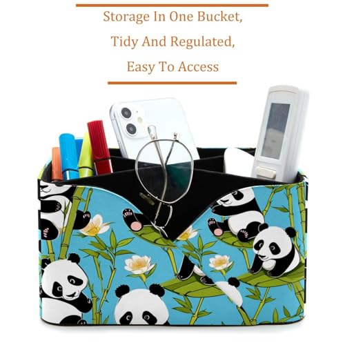 Porte-stylo rectangulaire panda bleu pour libérer votre espace de travail
