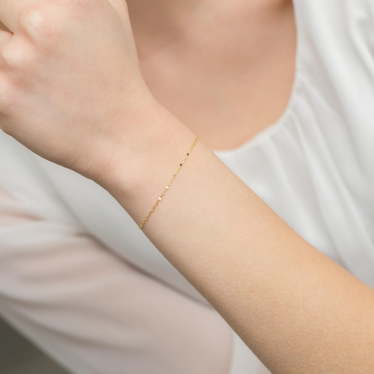 MARKO Delicato bracciale da donna in oro 333 – fine bracciale in vero oro giallo – filigrana per donne – braccialetto dell'amicizia – regalo per comunione e festa della mamma